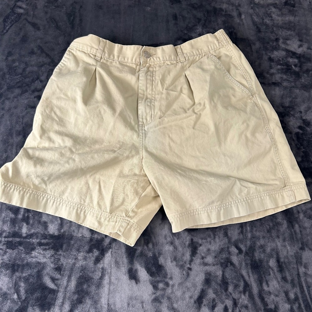 Bluewater Wear Shorts Mens 36 Tan Pleated Cotton Elastic Waist Nautical‎ 1837